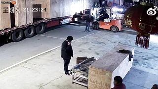 Forklift Driver Nearly Beheads Motorcyclist
