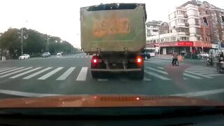 Chinese Garbage Truck Kills Scooter Rider