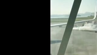 Large Balloon Filled With Fireworks Lands On Plane - Video
