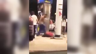 Crazy Asshole Stomps A Young Man To Death At A Gas Station.