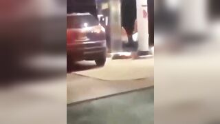 Crazy Asshole Stomps A Young Man To Death At A Gas Station.