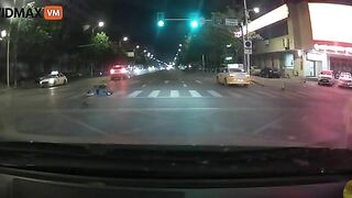 Man Riding Electric Scooter Gets Hit By Car, Then Things Get Worse