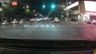 Man Riding Electric Scooter Gets Hit By Car, Then Things Get Worse