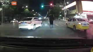 Man Riding Electric Scooter Gets Hit By Car, Then Things Get Worse