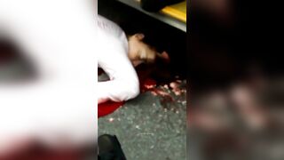 Motorcyclist's Head Crushed By Bus Wheels 