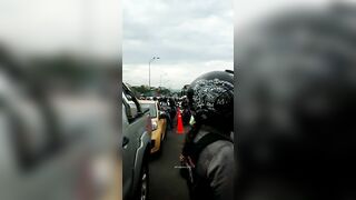 Motorcyclist's Head Crushed By Bus Wheels 
