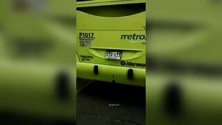 Motorcyclist's Head Crushed By Bus Wheels 