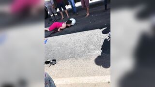 Pretty Girl Gets Run Over While On The Phone (action And Consequences)