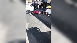 Pretty Girl Gets Run Over While On The Phone (action And Consequences)