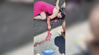 Pretty Girl Gets Run Over While On The Phone (action And Consequences)