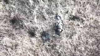 Russian Soldier Blown In Half By Grenade Dropped By Drone.
