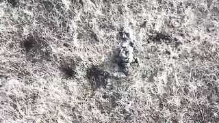 Russian Soldier Blown In Half By Grenade Dropped By Drone.