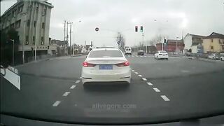 Horrific Act Of Violence Causes Car To Crash Into Motorcycle 