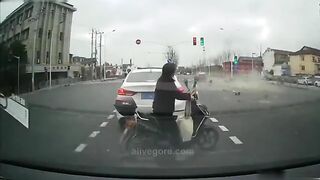 Horrific Act Of Violence Causes Car To Crash Into Motorcycle 