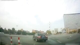 Horrific Act Of Violence Causes Car To Crash Into Motorcycle 