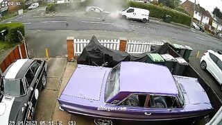 The Car Flew Onto The Pavement. United Kingdom 