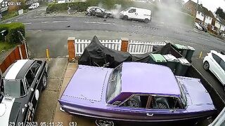 The Car Flew Onto The Pavement. United Kingdom 