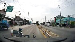 Car Hit By Tricycle While Turning