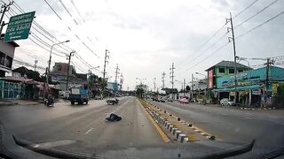 Car Hit By Tricycle While Turning