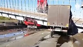 Dump Truck Driver Forgets To Lower The Body