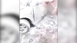 Driver Burned Alive In Car 