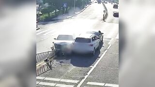 Driver Hit While Getting Out Of Car On Street