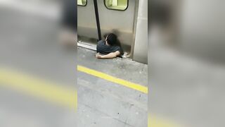 The Man Was Squeezed Between The Platform And The Train 