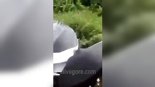 Woman's Legs Remain On Motorcycle 