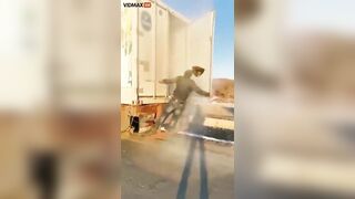 Truck Driver's Trailer Nearly Ripped Off