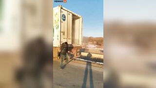 Truck Driver's Trailer Nearly Ripped Off