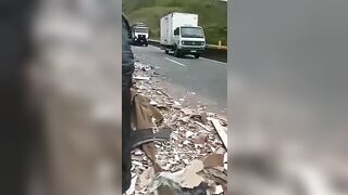 Truck Driver With Disfigured Face. Aftermath 