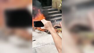 Two Criminals Burned To Death In The Street 