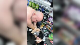 Two Men Fight At Gas Station 