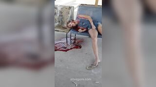 Woman Lies In Pool Of Blood At Bus Stop 