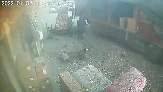 Woman Explodes While Unloading A Truck 