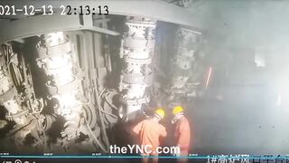 Industrial Accident - Worker Blown Away By Pressure Pump