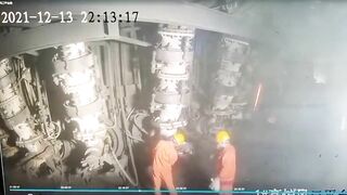 Industrial Accident - Worker Blown Away By Pressure Pump