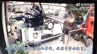 Worker Crushed To Death By Falling Machine 