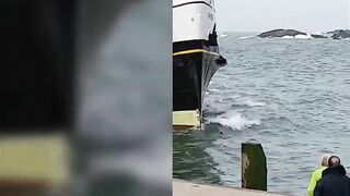 700-ton Ferry Heading For Wales Crashes Into Harbour Wall