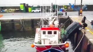 Car Sinks In Spanish Port
