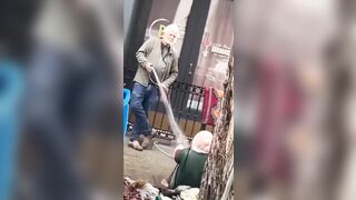 Asshole Store Owner Waters, Local Homeless Girl