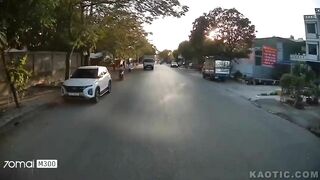 Vietnamese Moped Driver Is Out Of Luck After Being Thrown Under Dashcam Car