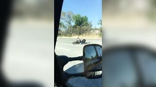 The Cyclist Began To Stagger And Fell Violently