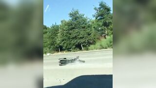 The Cyclist Began To Stagger And Fell Violently