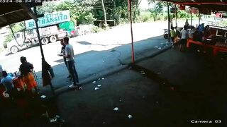 Bicyclist Hits Truck And Is Pierced By Mirror
