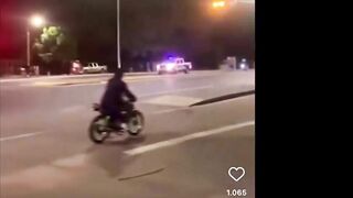 Bikers Against Police Cars In Uruguay