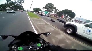 Cyclist Witnesses Horrific Accident As Man Gets Off Bike