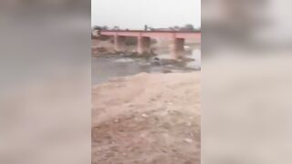 Cyclists Use Railway Bridge To Cross River After Road Closure