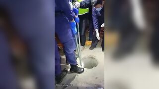 Swollen Man Pulled Out Of Hole
