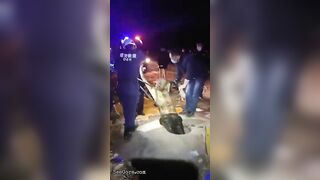 Swollen Man Pulled Out Of Hole